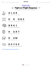 Fight-or-Flight Response printable worksheet preview