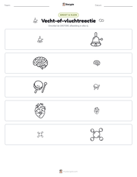 Vecht-of-vluchtreactie afdrukbare werkblad voorbeeld