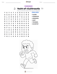 Vecht-of-vluchtreactie afdrukbare werkblad voorbeeld