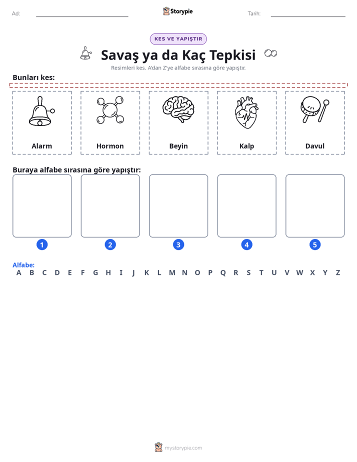 Kes & Yapıştır Alfabe