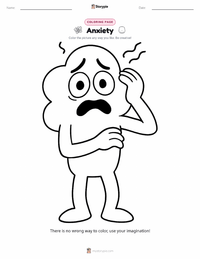 Anxiety coloring page for kids