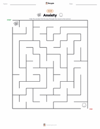 Anxiety printable worksheet preview