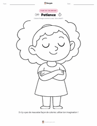 Page de coloriage Patience pour les enfants