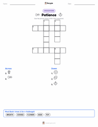 Patience printable worksheet preview