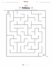 Patience printable worksheet preview