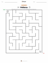 Aperçu de la feuille de travail imprimable Patience