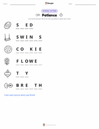 Patience printable worksheet preview