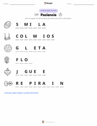 Vista previa de la hoja de trabajo imprimible de Paciencia