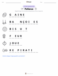 Aperçu de la feuille de travail imprimable Patience