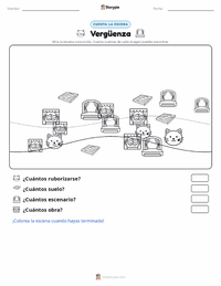 Vista previa de la hoja de trabajo imprimible de Vergüenza
