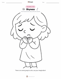 Shyness coloring page for kids