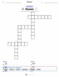 Shyness printable worksheet preview