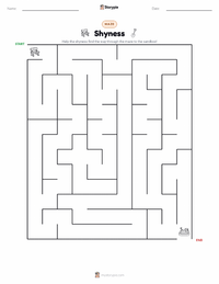 Shyness printable worksheet preview