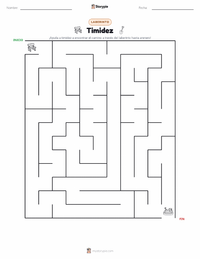 Vista previa de la hoja de trabajo imprimible de Timidez