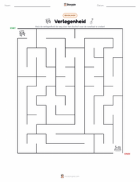 Verlegenheid afdrukbare werkblad voorbeeld