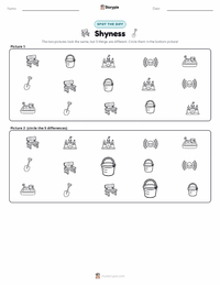 Shyness printable worksheet preview