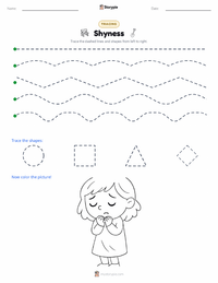 Shyness printable worksheet preview