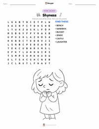 Shyness printable worksheet preview