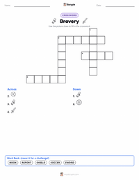 Bravery printable worksheet preview