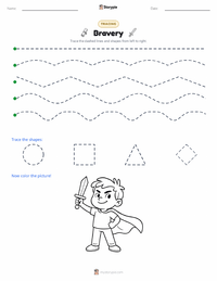 Bravery printable worksheet preview