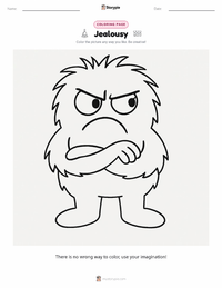 Jealousy coloring page for kids