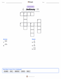 Jealousy printable worksheet preview