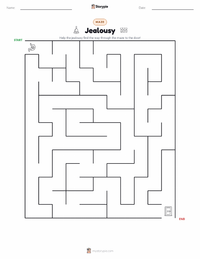 Jealousy printable worksheet preview