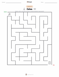 Vista previa de la hoja de trabajo imprimible de Celos