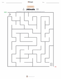 Aperçu de la feuille de travail imprimable Jalousie