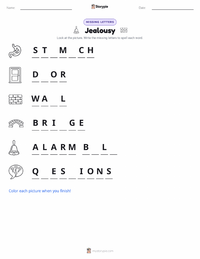 Jealousy printable worksheet preview