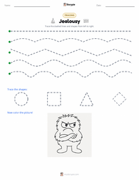 Jealousy printable worksheet preview