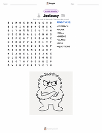 Jealousy printable worksheet preview