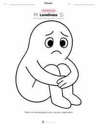 Loneliness coloring page for kids