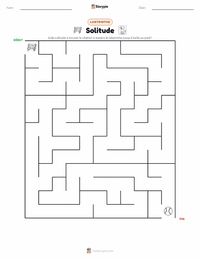 Aperçu de la feuille de travail imprimable Solitude