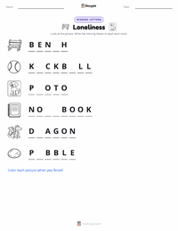 Loneliness printable worksheet preview