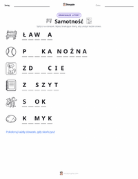 Podgląd drukowalnego arkusza ćwiczeń Samotność