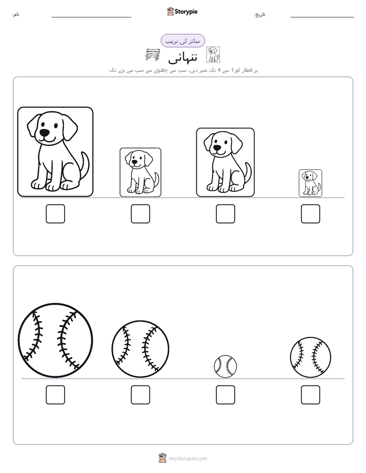 سائز کی ترتیب