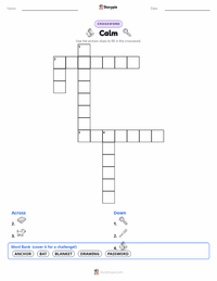 Calm printable worksheet preview