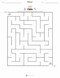 Calm printable worksheet preview