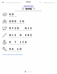 Podgląd drukowalnego arkusza ćwiczeń Spokój