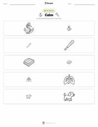 Calm printable worksheet preview