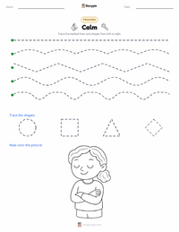 Calm printable worksheet preview