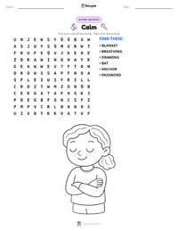 Calm printable worksheet preview