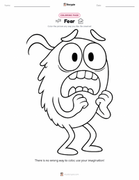 Fear coloring page for kids