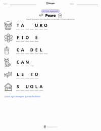 Anteprima della scheda stampabile di Paura