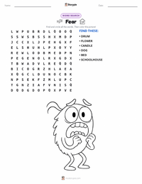 Fear printable worksheet preview