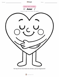 Página para colorear de Amor para niños
