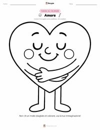Pagina da colorare di Amore per bambini