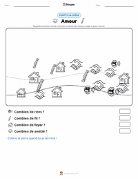 Aperçu de la feuille de travail imprimable Amour