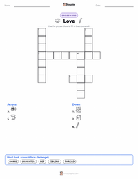Love printable worksheet preview